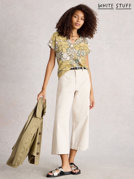 White Stuff White Nelly Notch Neck T-Shirt (W78282) | €42