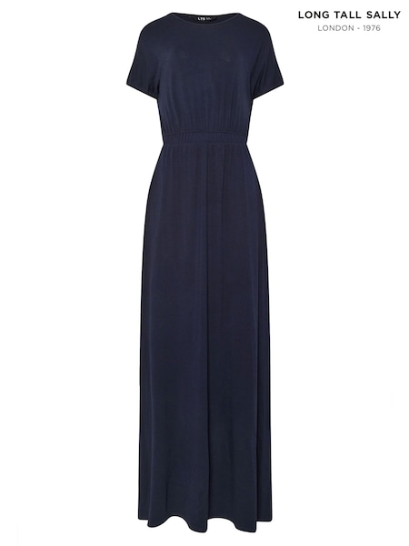 Long Tall Sally Blue Shirred Waist Maxi Dress (W78367) | R$ 355