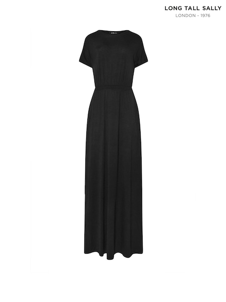 Black - Long Tall Sally Shirred Waist Maxi Dress (W78381) | 268 LEI