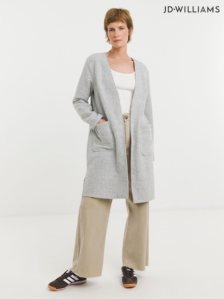 JD Williams Grey Notch Neck Unlined Coatigan (W78424) | €58