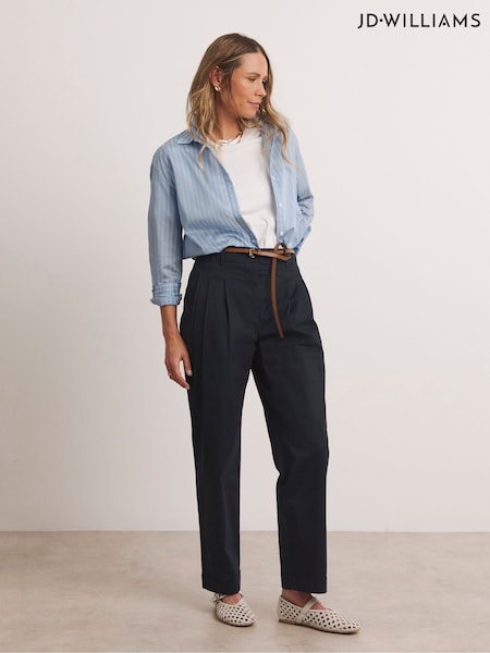 JD Williams Blue Anthology By JD Williams Premium Pleated Tapered Trousers (W78430) | €53