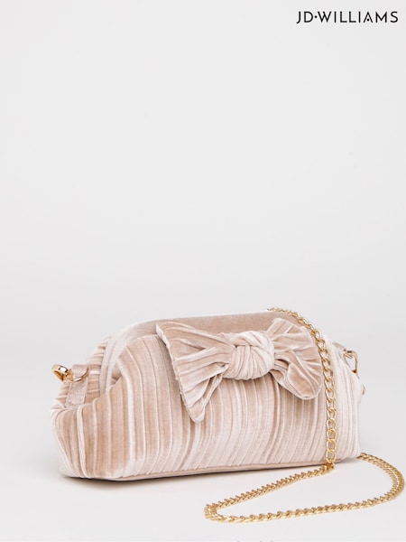 JD Williams Nude Bow Pleated Clutch Bag (W78433) | €45