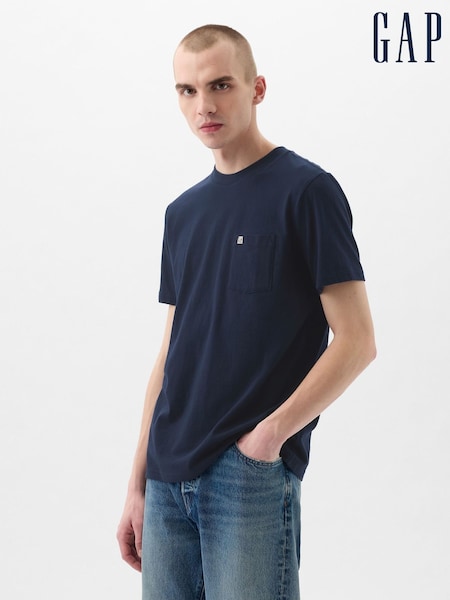 Gap Navy Blue Pocket Short Sleeve T-Shirt (W78503) | €20