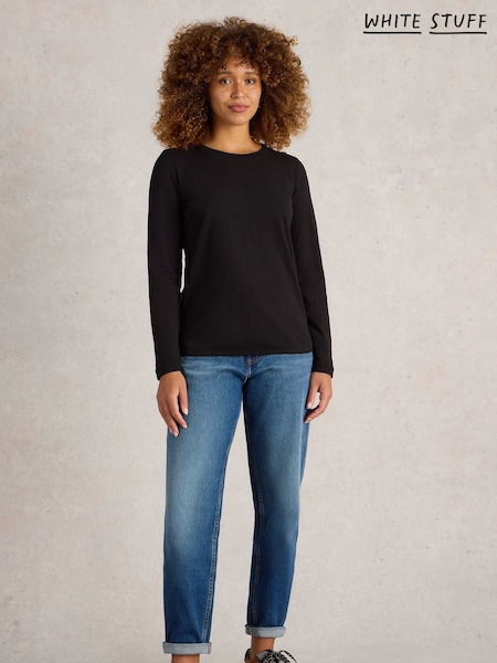 White Stuff Black Clara Long Sleeve T-Shirt (W78562) | €43