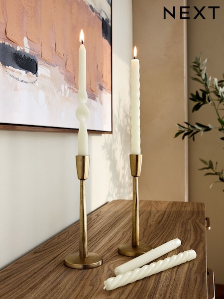 Ivory Unfragranced Tapers Set of 4 (W78563) | €15.50