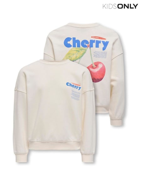 ONLY KIDS Fruit Back Print White Sweatshirt (W78660) | AED146