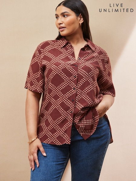 Live Unlimited Geo Print Short Sleeve Shirt (W78699) | 514 LEI