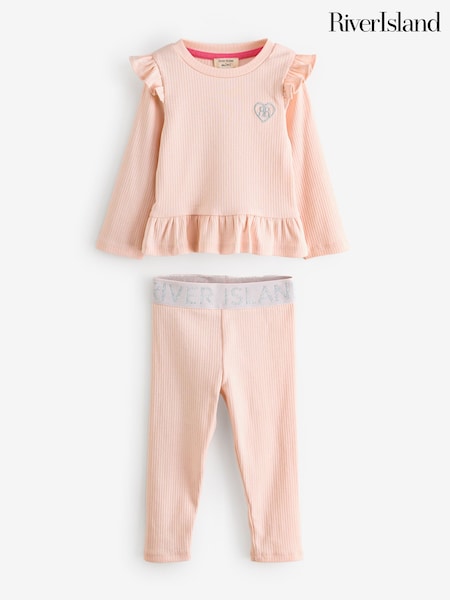 River Island Girls Waist Band Rib Leggings Set (W78864) | € 20