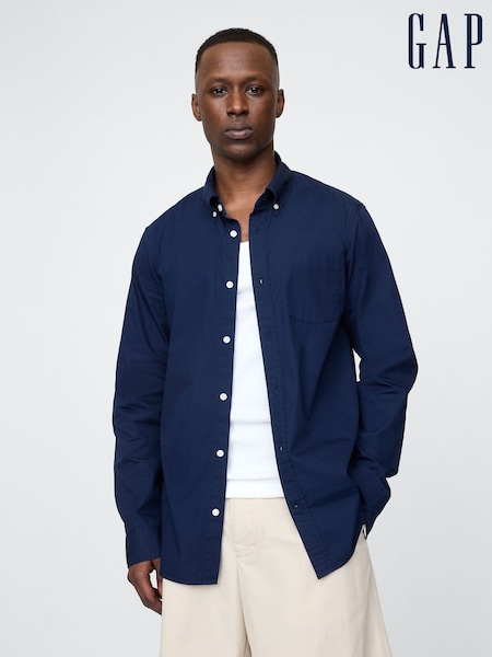 Gap Navy Blue Cotton Poplin Classic Shirt (W79000) | €57
