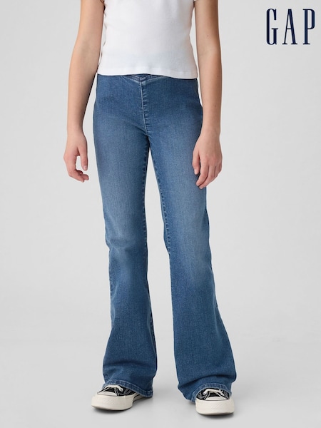Gap Mid-Wash Blue High Waisted Crossover Flare Jeans (5-13yrs) (5-13yrs) (W79034) | €32