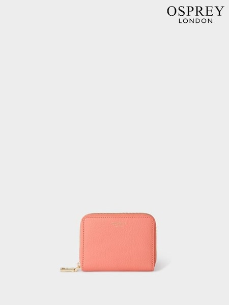 Osprey London Pink The Collier Leather Zip Around Purse (W79094) | €62