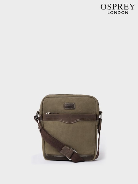 Osprey London Small Green The Hunter Canvas & Leather Cross-Body Bag (W79097) | €95