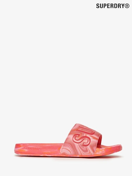 Superdry Pink Marble Pool Sliders (W79339) | €32