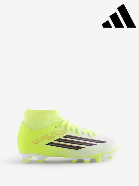 adidas Yellow F50 Club Mid Firm Ground / Multi Ground Kids Football Boots (W79383) | R$ 375