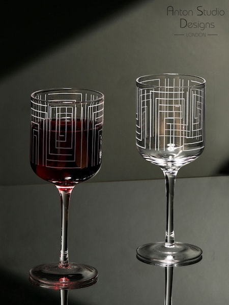 Anton Studio Designs Set of 2 Maze Wine Glasses (W79481) | € 39