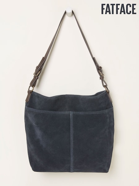 FatFace Molly Navy Blue Suede Shoulder Bag (W79572) | AED381