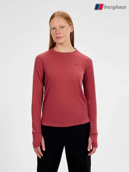 Rojo - Sudadera de manga larga con cuello redondo y tejido corindón para mujer adulta Berghaus Ivyhill