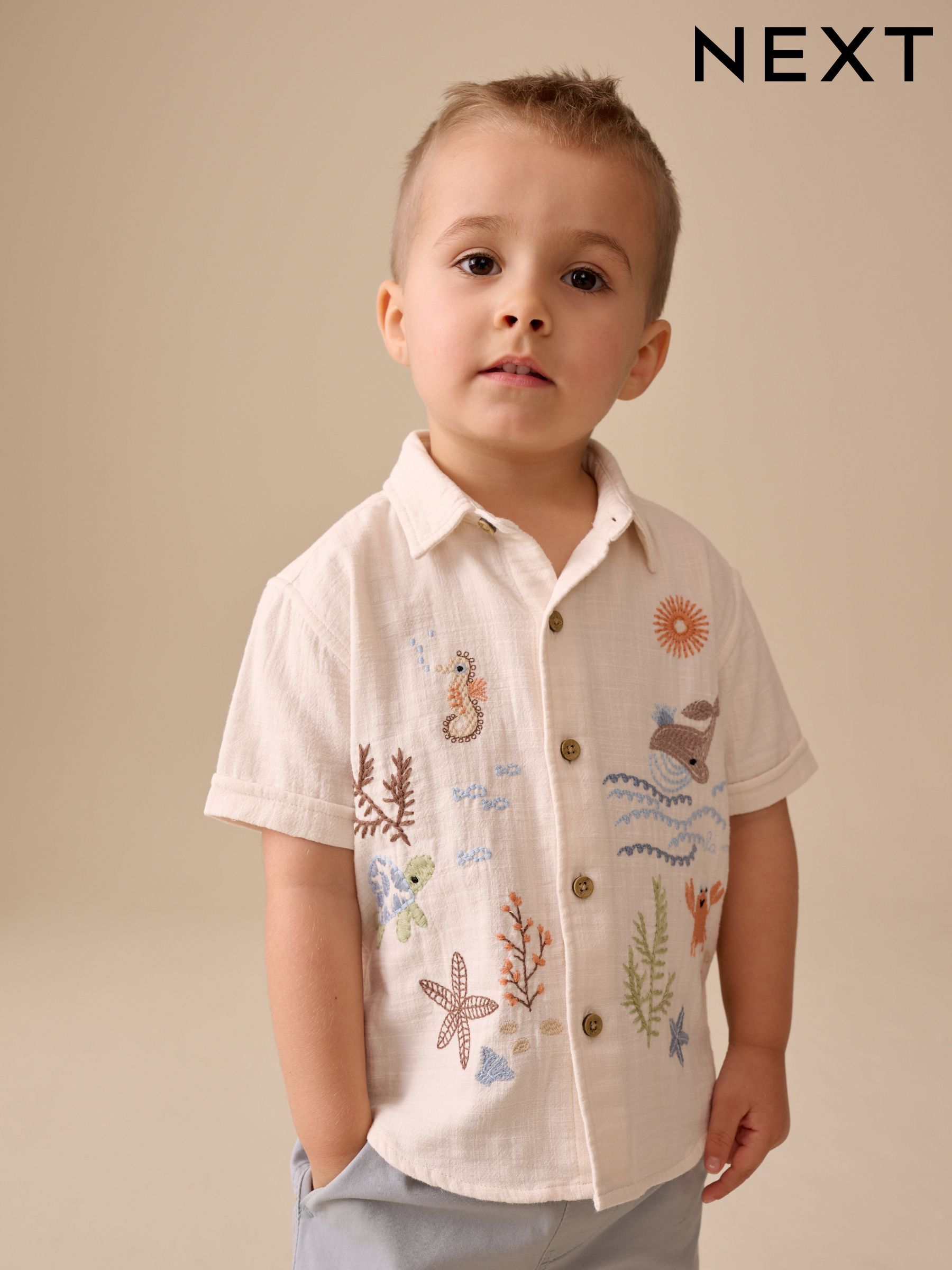 m*︎様 Embroidery Patchwork Shirts(KIDS) Boys' Embroidery Childrenswear | Next Oman