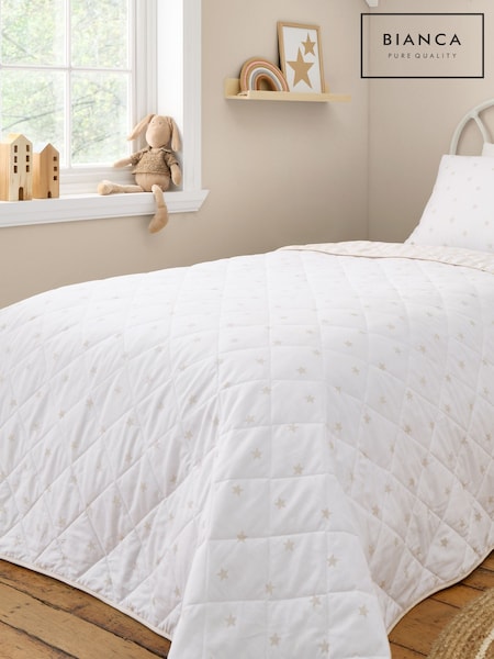 Bianca Natural Mini Star & Stripes Reversible Bedspread (W80466) | 223 QAR