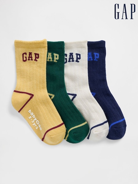 Gap Blue/White Logo Crew Socks 4-Pack (W80736) | €11