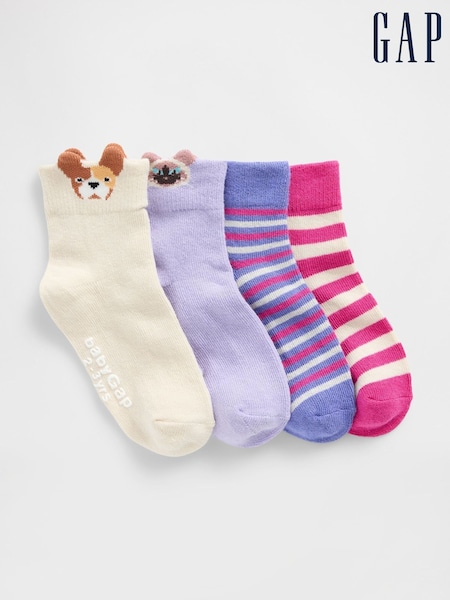 Gap Pink/Cream Quarter Crew Socks (W80742) | €11