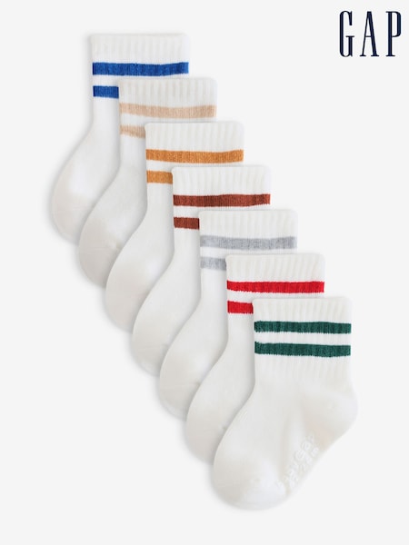 Gap Quarter Crew Varsity Socks 7-Pack (12mths-5yrs) (W80748) | 22 €