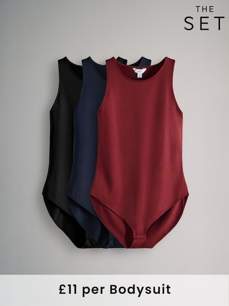 The Set Nayv/ Black/Red 3 Pack Soft Touch Polyamide Racer Bodysuit (W80758) | 210 zł