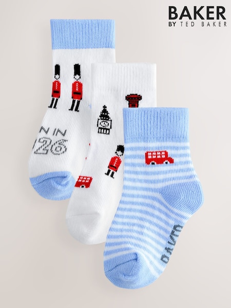 Baker by Ted Baker Multi Born in 2026 Socks 3 Pack (W80782) | AED36 - AED42