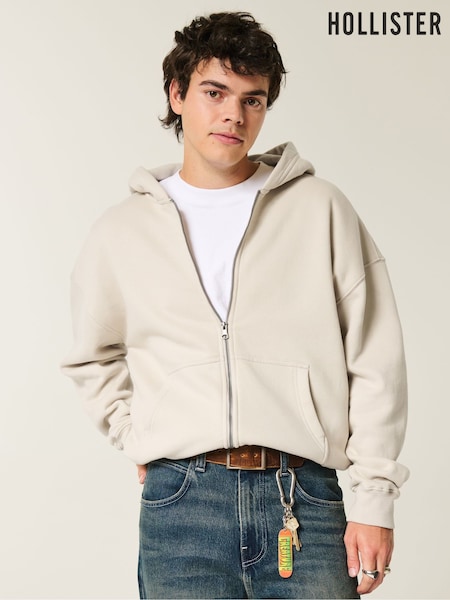 Hollister Boxy Zip-Up Hoodie (W80785) | €48