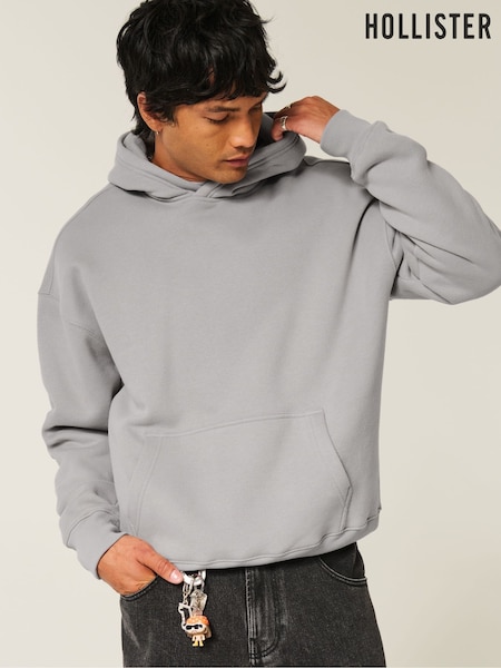 Hollister Grey Boxy Pop-Over Hoodie (W80798) | €39