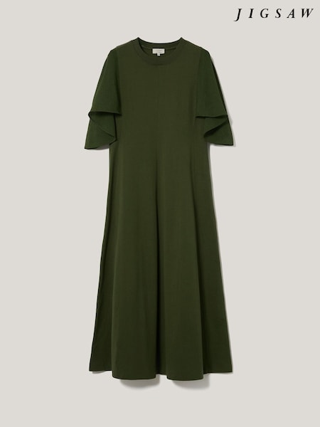 Jigsaw Green Gauze Sleeve Jersey Dress (W80819) | €210