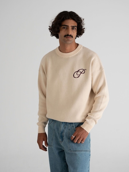 Prohibited Cream Initial Knit Jumper (W80839) | €86