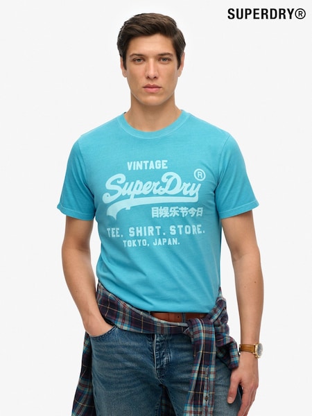 Superdry Blue Vintage Logo Neon Relaxed T-Shirt (W80947) | €41