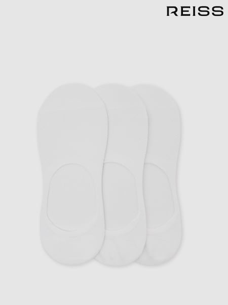Reiss White Axis 3 Pack Invisible Trainer Socks Cotton-Blend (W81080) | €33