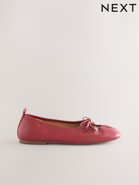 Red Forever Comfort® Tie Up Round Toe Ballet Flats (W81362) | €33