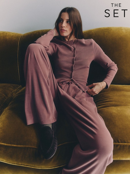 The Set 2 Pack Soft Touch Ribbed Long Sleeve Cardigan Pink/Cream (W81382) | €40