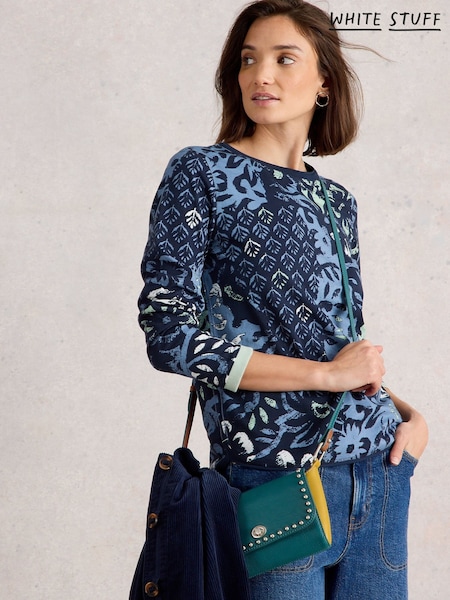 White Stuff Blue Clara Long Sleeve T-Shirt (W81581) | €44