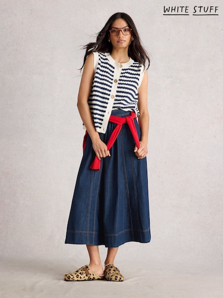 White Stuff Leo Denim Midi Skirt (W81582) | R$ 680