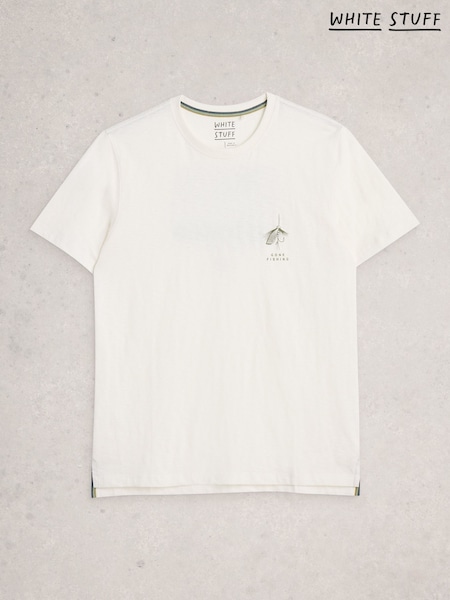 White Stuff Abersoch Graphic Print Gone Fishing T-Shirt (W81583) | ‏163 د.إ.‏
