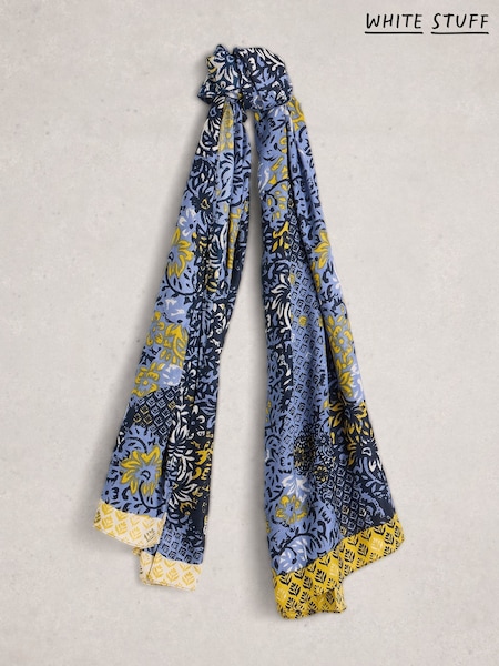 White Stuff Blue Sophie Printed Scarf (W81587) | R$ 245