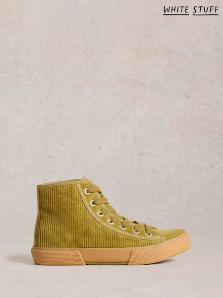 White Stuff Green Pippa Cord Hi-Top Trainers (W81589) | €58