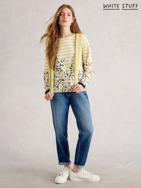 White Stuff Yellow Clara Long Sleeve T-Shirt (W81592) | €44