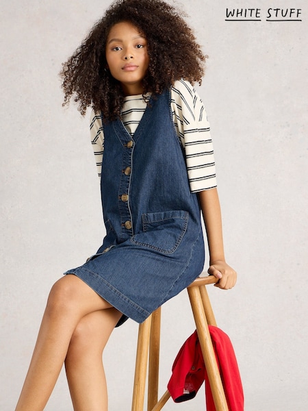 White Stuff Blue Rose Denim Pinny Dress (W81597) | €87