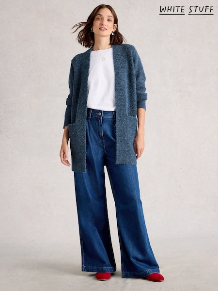 White Stuff Blue Erin Long Line Cardigan (W81608) | €83
