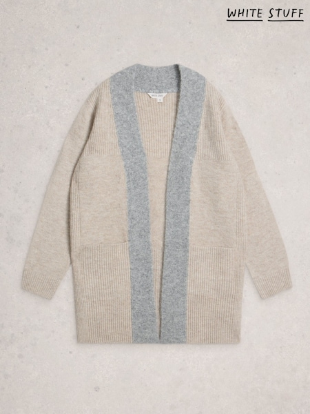 Natural - White Stuff Erin Long Line Cardigan (W81612) | R$ 640