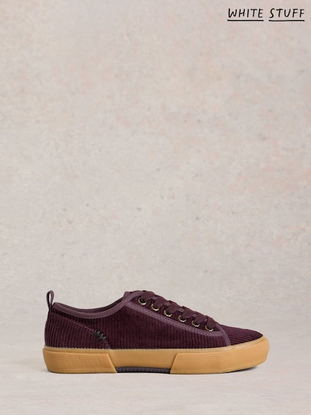 White Stuff Purple Pippa Cord Lace Up Trainers (W81615) | €50