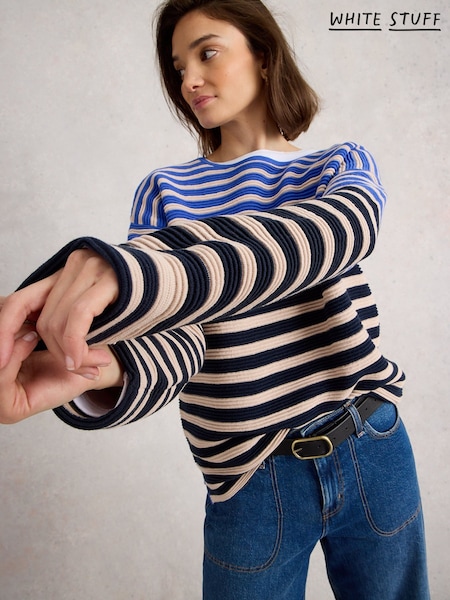 White Stuff Blue Jana Stripe Jumper (W81630) | R$ 640