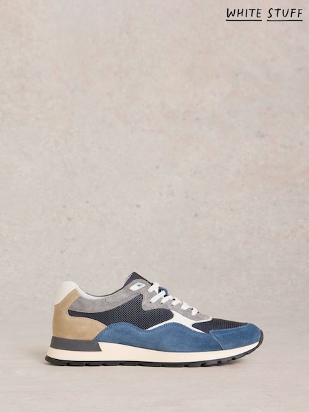 White Stuff Blue Ricky Retro Runner Trainers (W81631) | R$ 780