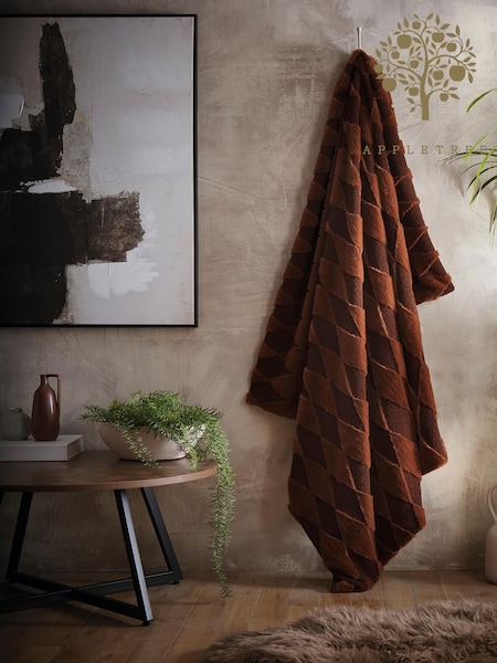 Appletree Chocolate Cosy Diamond Jacquard Throw (W81762) | 198 QAR