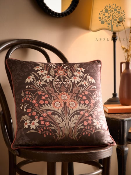 Appletree Chocolate Audrey Velvet Filled Cushion (W81905) | €22